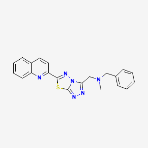molecular formula C21H18N6S B4466999 N-methyl-1-phenyl-N-{[6-(2-quinolinyl)[1,2,4]triazolo[3,4-b][1,3,4]thiadiazol-3-yl]methyl}methanamine 