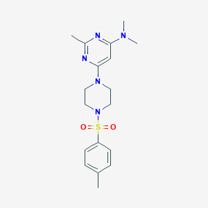 molecular formula C18H25N5O2S B4467011 N,N,2-TRIMETHYL-6-[4-(4-METHYLBENZENESULFONYL)PIPERAZIN-1-YL]PYRIMIDIN-4-AMINE 