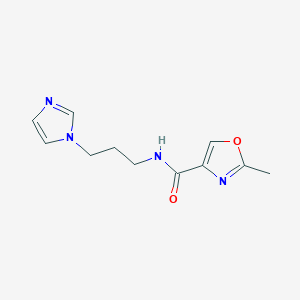 molecular formula C11H14N4O2 B4467075 N-(3-imidazol-1-ylpropyl)-2-methyl-1,3-oxazole-4-carboxamide 