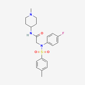 molecular formula C21H26FN3O3S B4467085 N~2~-(4-fluorophenyl)-N~2~-[(4-methylphenyl)sulfonyl]-N~1~-(1-methyl-4-piperidinyl)glycinamide 