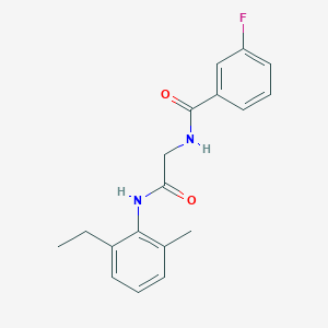 molecular formula C18H19FN2O2 B4467117 N-{2-[(2-ethyl-6-methylphenyl)amino]-2-oxoethyl}-3-fluorobenzamide 