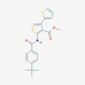molecular formula C21H21NO3S2 B446712 METHYL 5'-(4-TERT-BUTYLBENZAMIDO)-[2,3'-BITHIOPHENE]-4'-CARBOXYLATE 