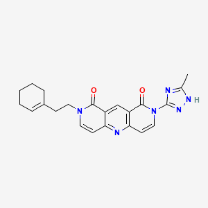 molecular formula C22H22N6O2 B4467168 2-[2-(1-cyclohexenyl)ethyl]-8-(3-methyl-1H-1,2,4-triazol-5-yl)pyrido[4,3-b][1,6]naphthyridine-1,9(2H,8H)-dione 