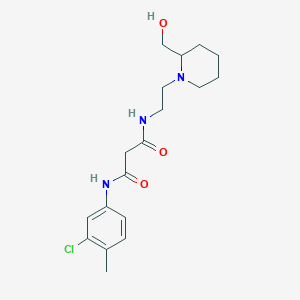 molecular formula C18H26ClN3O3 B4467187 N-(3-chloro-4-methylphenyl)-N'-{2-[2-(hydroxymethyl)piperidin-1-yl]ethyl}malonamide 