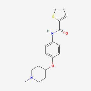 molecular formula C17H20N2O2S B4467219 N-{4-[(1-methyl-4-piperidinyl)oxy]phenyl}-2-thiophenecarboxamide 