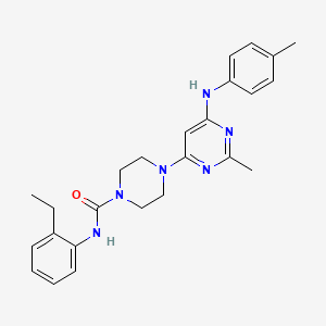 molecular formula C25H30N6O B4467230 N-(2-ethylphenyl)-4-{2-methyl-6-[(4-methylphenyl)amino]pyrimidin-4-yl}piperazine-1-carboxamide 