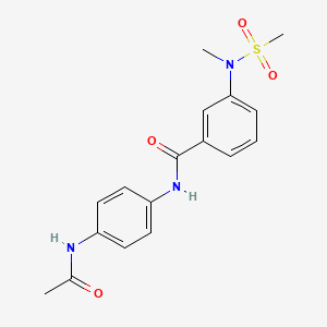 molecular formula C17H19N3O4S B4467273 N-[4-(acetylamino)phenyl]-3-[methyl(methylsulfonyl)amino]benzamide 