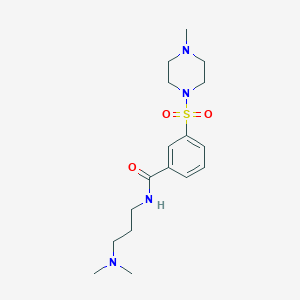 molecular formula C17H28N4O3S B4467275 N-[3-(dimethylamino)propyl]-3-[(4-methylpiperazin-1-yl)sulfonyl]benzamide 