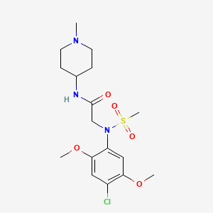 molecular formula C17H26ClN3O5S B4467339 N~2~-(4-chloro-2,5-dimethoxyphenyl)-N~1~-(1-methyl-4-piperidinyl)-N~2~-(methylsulfonyl)glycinamide 