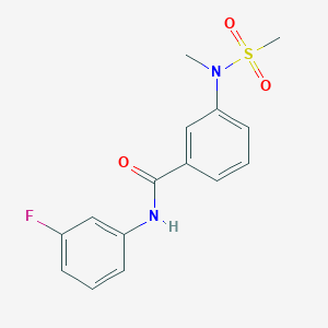 molecular formula C15H15FN2O3S B4467396 N-(3-fluorophenyl)-3-[methyl(methylsulfonyl)amino]benzamide 