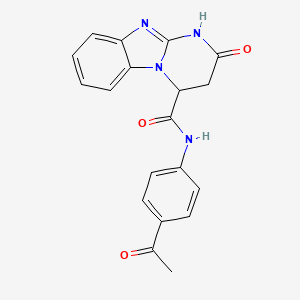 molecular formula C19H16N4O3 B4467417 N-(4-acetylphenyl)-2-oxo-1,2,3,4-tetrahydropyrimido[1,2-a]benzimidazole-4-carboxamide 