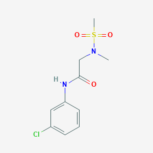 molecular formula C10H13ClN2O3S B4467430 N-(3-chlorophenyl)-2-[methyl(methylsulfonyl)amino]acetamide 