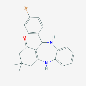 molecular formula C21H21BrN2O B446745 11-(4-bromophenyl)-3,3-dimethyl-2,3,4,5,10,11-hexahydro-1H-dibenzo[b,e][1,4]diazepin-1-one 