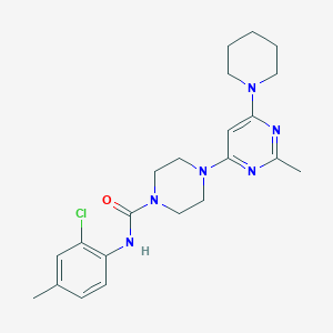 molecular formula C22H29ClN6O B4467463 N-(2-Chloro-4-methylphenyl)-4-[2-methyl-6-(piperidin-1-YL)pyrimidin-4-YL]piperazine-1-carboxamide 