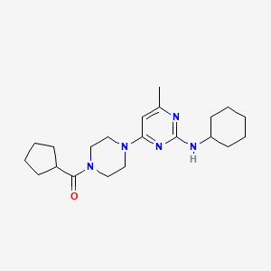 molecular formula C21H33N5O B4467496 N-cyclohexyl-4-[4-(cyclopentylcarbonyl)-1-piperazinyl]-6-methyl-2-pyrimidinamine 