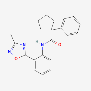 molecular formula C21H21N3O2 B4467528 N-[2-(3-methyl-1,2,4-oxadiazol-5-yl)phenyl]-1-phenylcyclopentanecarboxamide 