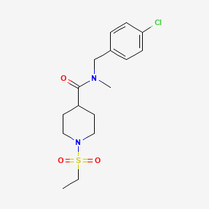 molecular formula C16H23ClN2O3S B4467536 N-[(4-CHLOROPHENYL)METHYL]-1-(ETHANESULFONYL)-N-METHYLPIPERIDINE-4-CARBOXAMIDE 