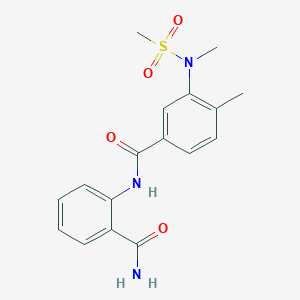 molecular formula C17H19N3O4S B4467539 N-[2-(aminocarbonyl)phenyl]-4-methyl-3-[methyl(methylsulfonyl)amino]benzamide 