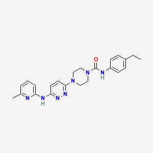 molecular formula C23H27N7O B4467600 N-(4-ethylphenyl)-4-{6-[(6-methyl-2-pyridinyl)amino]-3-pyridazinyl}-1-piperazinecarboxamide 