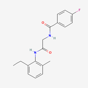 molecular formula C18H19FN2O2 B4467629 N-{2-[(2-ethyl-6-methylphenyl)amino]-2-oxoethyl}-4-fluorobenzamide 