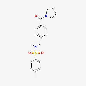molecular formula C20H24N2O3S B4467656 N,4-dimethyl-N-[4-(1-pyrrolidinylcarbonyl)benzyl]benzenesulfonamide 