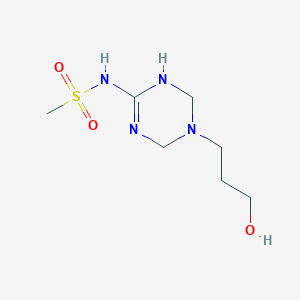 molecular formula C7H16N4O3S B4467677 N-[5-(3-hydroxypropyl)-1,4,5,6-tetrahydro-1,3,5-triazin-2-yl]methanesulfonamide 