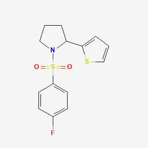 molecular formula C14H14FNO2S2 B4467704 (RS)-1-(4-Fluoro-benzenesulfonyl)-2-thien-2-yl-pyrrolidine 