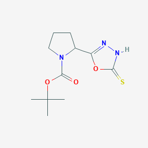 molecular formula C11H17N3O3S B4467779 tert-butyl 2-(2-sulfanylidene-3H-1,3,4-oxadiazol-5-yl)pyrrolidine-1-carboxylate 