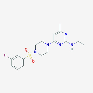 molecular formula C17H22FN5O2S B4467782 N-ethyl-4-{4-[(3-fluorophenyl)sulfonyl]-1-piperazinyl}-6-methyl-2-pyrimidinamine 