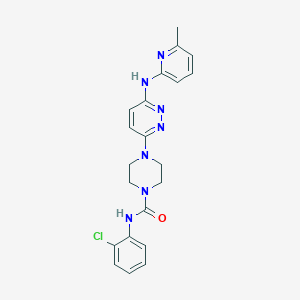 molecular formula C21H22ClN7O B4467821 N-(2-chlorophenyl)-4-{6-[(6-methyl-2-pyridinyl)amino]-3-pyridazinyl}-1-piperazinecarboxamide 