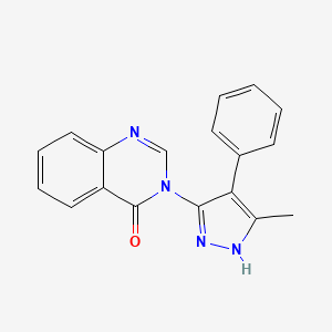 molecular formula C18H14N4O B4467847 3-(3-methyl-4-phenyl-1H-pyrazol-5-yl)quinazolin-4(3H)-one 