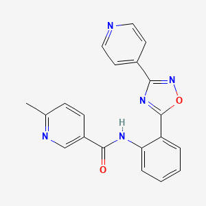molecular formula C20H15N5O2 B4467853 6-methyl-N-{2-[3-(4-pyridinyl)-1,2,4-oxadiazol-5-yl]phenyl}nicotinamide 