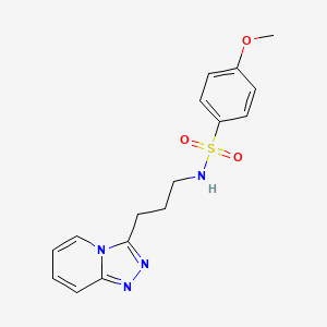 molecular formula C16H18N4O3S B4467906 4-methoxy-N-[3-([1,2,4]triazolo[4,3-a]pyridin-3-yl)propyl]benzenesulfonamide 