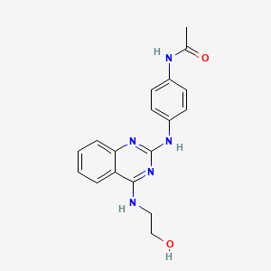 molecular formula C18H19N5O2 B4467911 N-[4-({4-[(2-hydroxyethyl)amino]-2-quinazolinyl}amino)phenyl]acetamide 