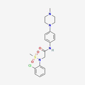 molecular formula C20H25ClN4O3S B4467923 N~2~-(2-chlorophenyl)-N~1~-[4-(4-methyl-1-piperazinyl)phenyl]-N~2~-(methylsulfonyl)glycinamide 