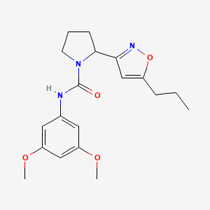 molecular formula C19H25N3O4 B4467924 N-(3,5-dimethoxyphenyl)-2-(5-propyl-1,2-oxazol-3-yl)pyrrolidine-1-carboxamide 