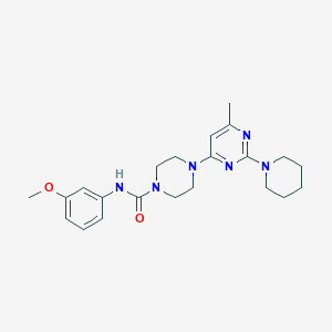 molecular formula C22H30N6O2 B4467932 N-(3-methoxyphenyl)-4-[6-methyl-2-(1-piperidinyl)-4-pyrimidinyl]-1-piperazinecarboxamide 