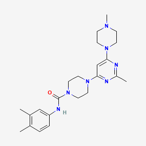 molecular formula C23H33N7O B4467973 N-(3,4-dimethylphenyl)-4-[2-methyl-6-(4-methylpiperazin-1-yl)pyrimidin-4-yl]piperazine-1-carboxamide 