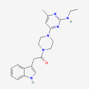 molecular formula C21H26N6O B4467996 N-ethyl-4-[4-(1H-indol-3-ylacetyl)-1-piperazinyl]-6-methyl-2-pyrimidinamine 