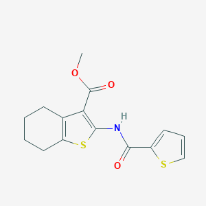 molecular formula C15H15NO3S2 B446800 Methyl 2-[(2-thienylcarbonyl)amino]-4,5,6,7-tetrahydro-1-benzothiophene-3-carboxylate CAS No. 301319-85-7
