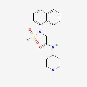 molecular formula C19H25N3O3S B4468005 N~1~-(1-methyl-4-piperidinyl)-N~2~-(methylsulfonyl)-N~2~-1-naphthylglycinamide 
