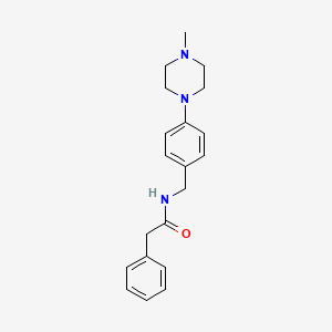 molecular formula C20H25N3O B4468082 N-[[4-(4-methylpiperazin-1-yl)phenyl]methyl]-2-phenylacetamide 