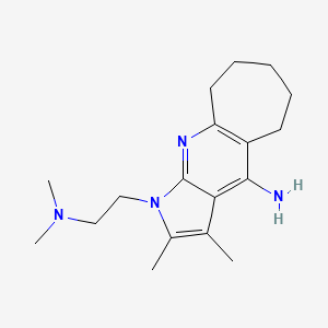 molecular formula C18H28N4 B4468085 1-(2-(Dimethylamino)ethyl)-2,3-dimethyl-1,5,6,7,8,9-hexahydrocyclohepta[b]pyrrolo[3,2-e]pyridin-4-amine 