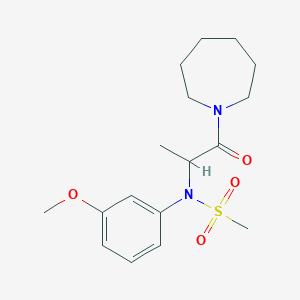 molecular formula C17H26N2O4S B4468122 N-[2-(1-azepanyl)-1-methyl-2-oxoethyl]-N-(3-methoxyphenyl)methanesulfonamide 