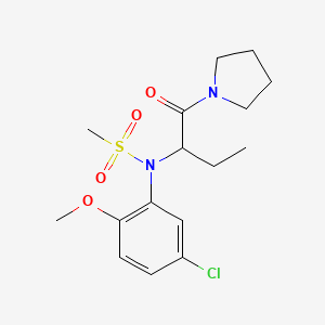 molecular formula C16H23ClN2O4S B4468135 N-(5-chloro-2-methoxyphenyl)-N-[1-(1-pyrrolidinylcarbonyl)propyl]methanesulfonamide 