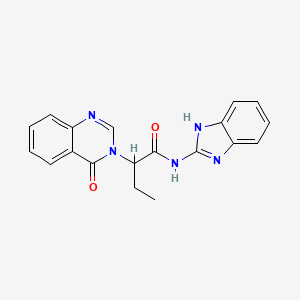 molecular formula C19H17N5O2 B4468164 N-(1H-benzimidazol-2-yl)-2-(4-oxoquinazolin-3(4H)-yl)butanamide 