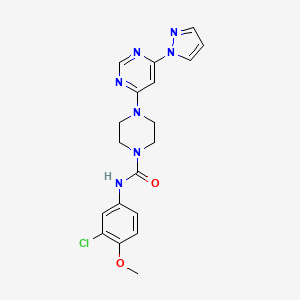molecular formula C19H20ClN7O2 B4468209 N-(3-chloro-4-methoxyphenyl)-4-[6-(1H-pyrazol-1-yl)-4-pyrimidinyl]-1-piperazinecarboxamide 