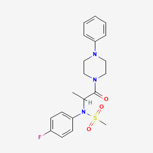molecular formula C20H24FN3O3S B4468213 N-(4-fluorophenyl)-N-[1-methyl-2-oxo-2-(4-phenyl-1-piperazinyl)ethyl]methanesulfonamide 