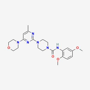 molecular formula C22H30N6O4 B4468235 N-(2,5-dimethoxyphenyl)-4-[4-methyl-6-(4-morpholinyl)-2-pyrimidinyl]-1-piperazinecarboxamide 