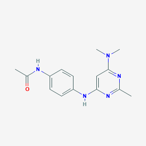 molecular formula C15H19N5O B4468255 N-(4-{[6-(dimethylamino)-2-methylpyrimidin-4-yl]amino}phenyl)acetamide 